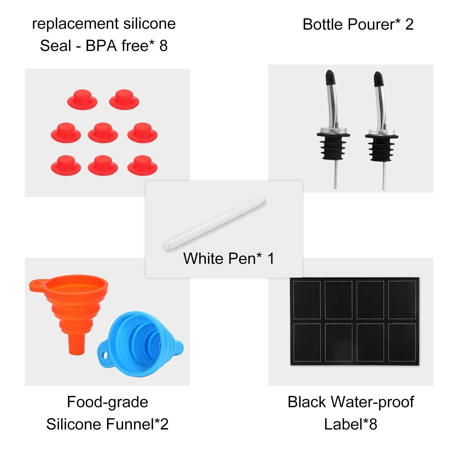 Swing Top Glass Bottles 8 Pack, 8.5 oz Flip Top Beer Brewing Bottle, Airtight Stopper Cap Lid, Bonus 2 Bottle Pourer for 2nd Fermentation, Kombucha, Kefir, Vanilla Extract, Coquito, Juice, Tea