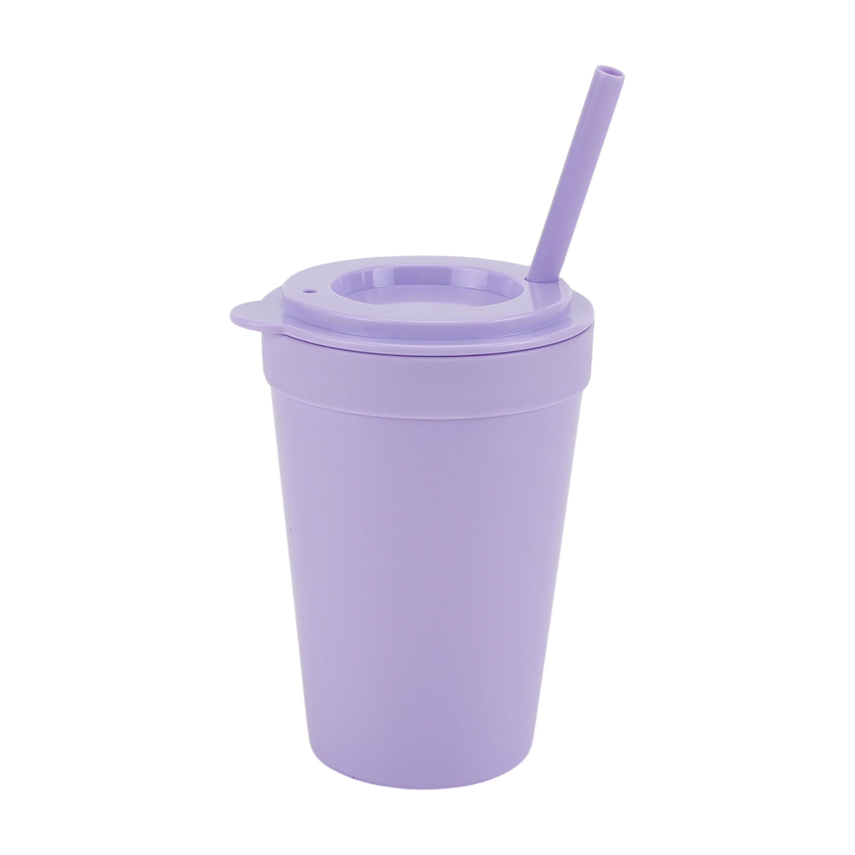 4-Pack Plastic 15-Ounce Capacity Tumbler Set with Lid and Straw, Multi-Colored