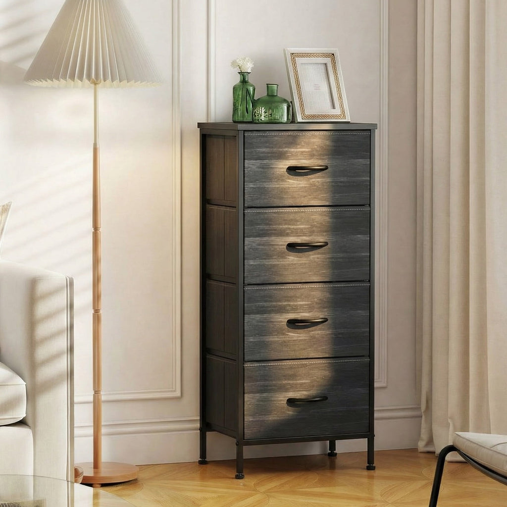 9 Drawers Fabric Dresser for Bedroom, Drawer Organizer Storage Cabinet for Closet, Clothes, TV Stand, Light Gary
