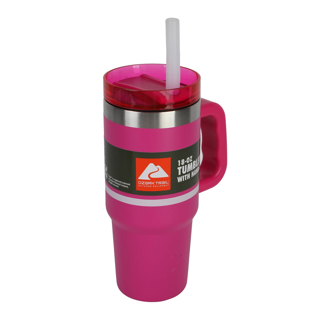 Ozark Trail 18 oz Stainless Steel Insulated Tumbler with Handle, Black