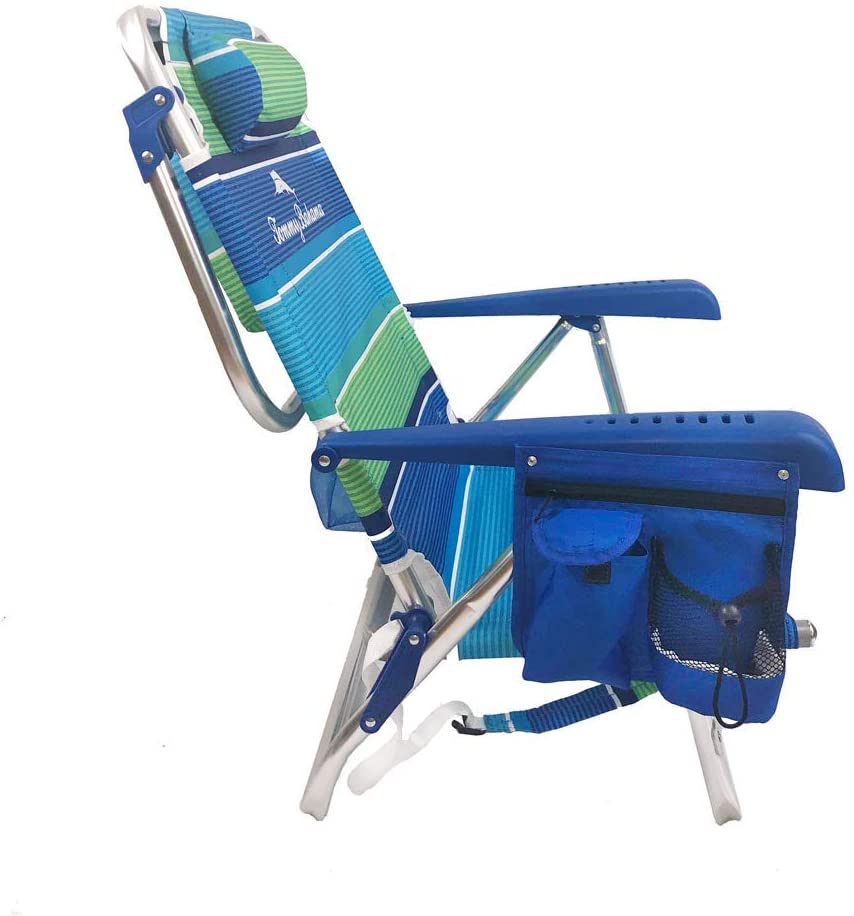 2 Backpack Beach Chairs with Storage Pouch and Towel Bar