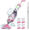 Pool Vacuum for Above Ground Pool with a Telescopic Pole, Running time up to 1H, T403 Handheld Rechargeable Pool Cleaner with Powerful Suction up to 18.5 gallons/min, Ideal for Leaves, Debris