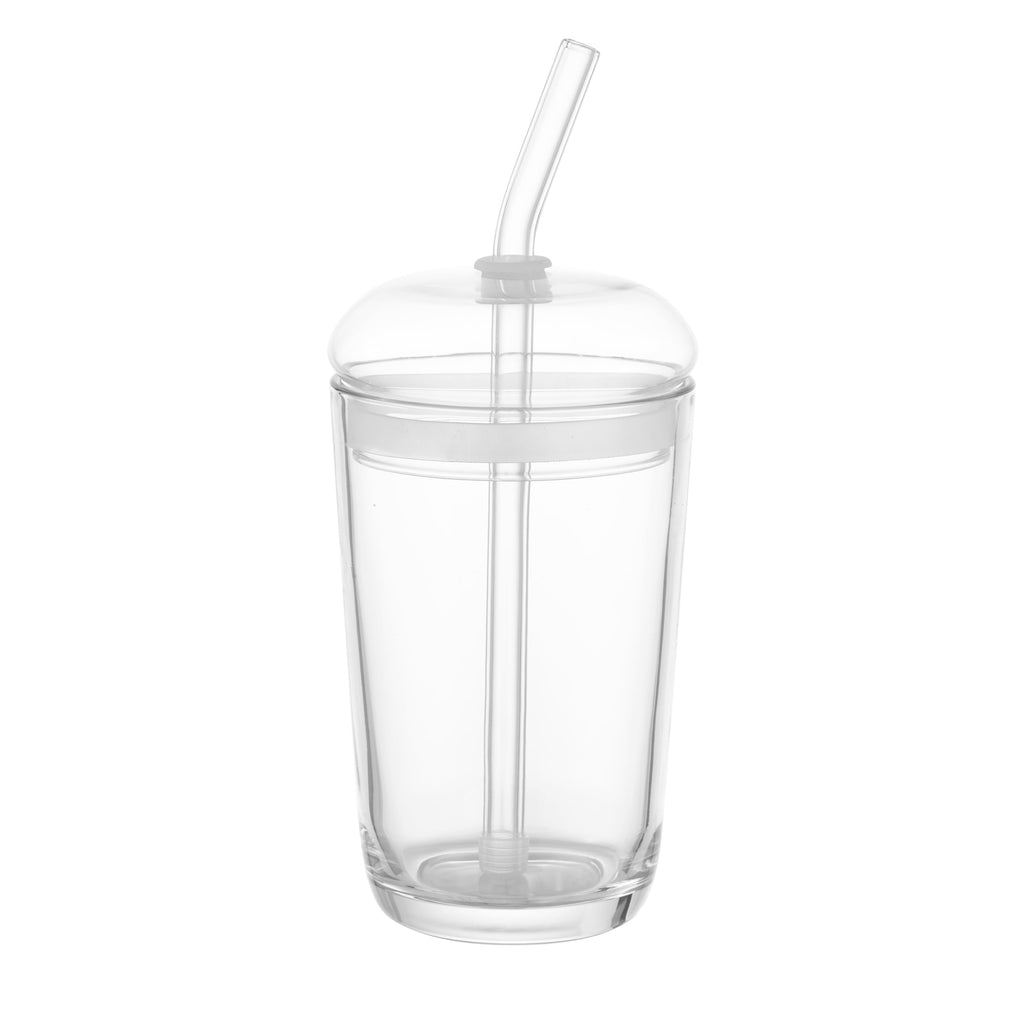 Better Homes &amp; Gardens 16 oz Dome Lid Glass Tumbler, Clear