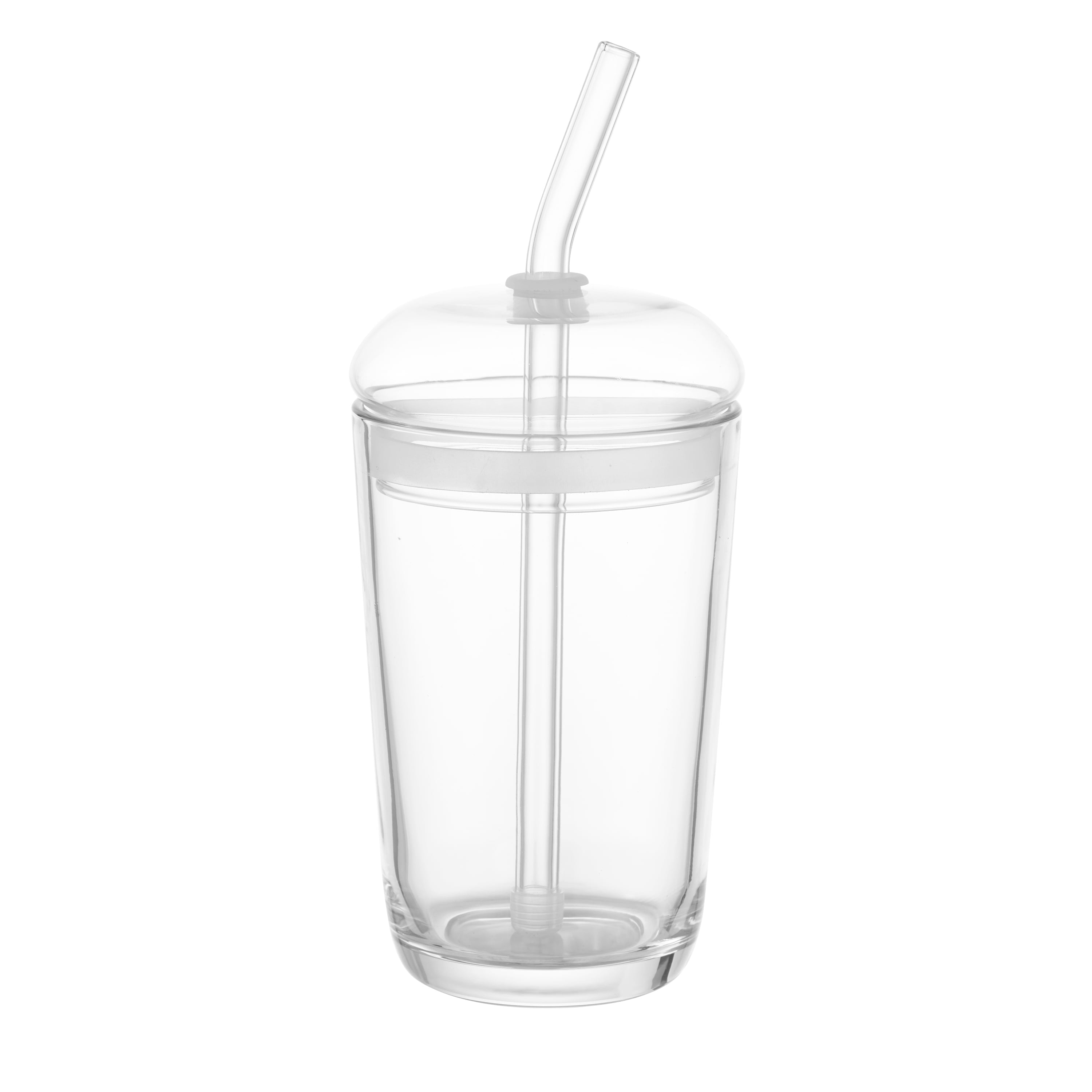 Better Homes &amp; Gardens 16 oz Dome Lid Glass Tumbler, Clear