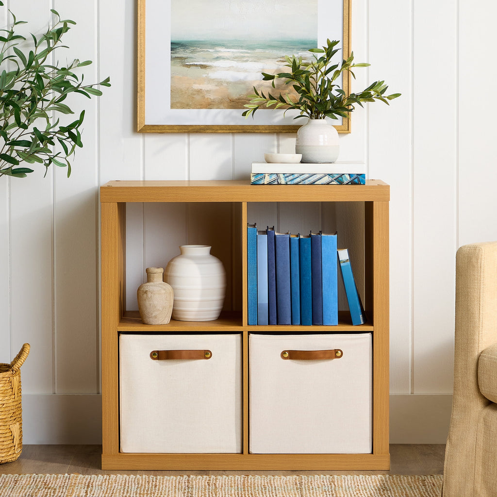 Better Homes &amp; Gardens 4 Cube Storage Organizer, White Texture