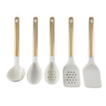 5-Piece Stainless Steel &amp; Silicone Utensil Set – &amp; Nonstick Safe
