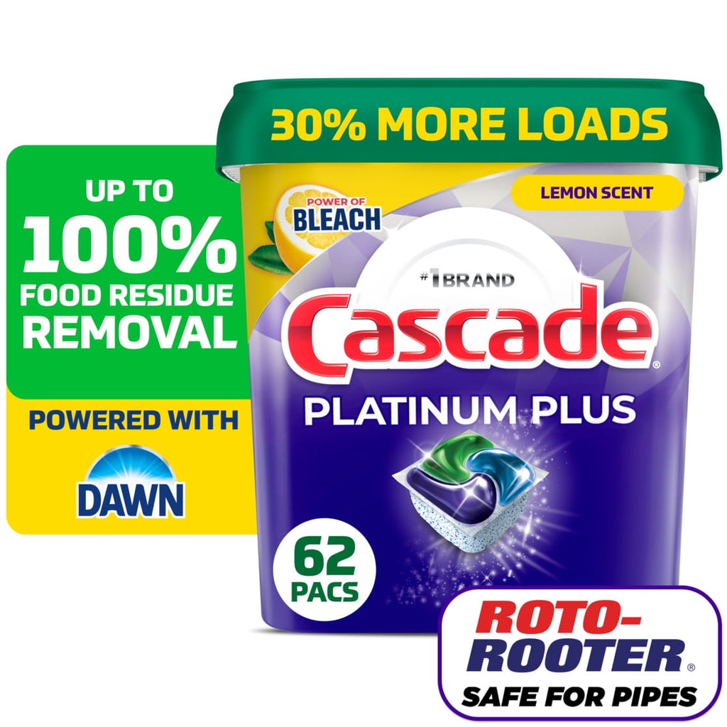 Platinum Plus Dishwasher Detergent Clean, 62 Count