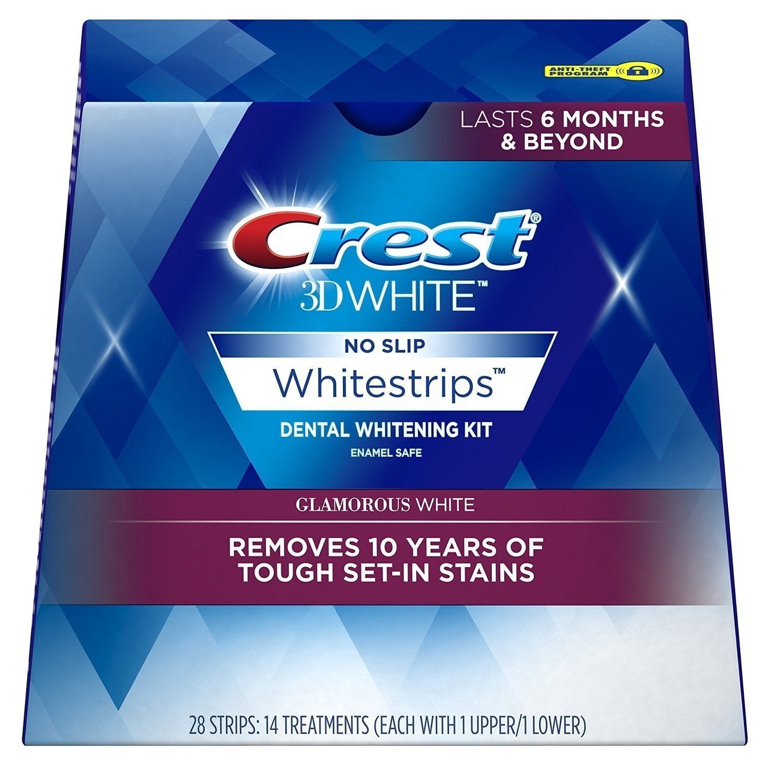 Crest 3D Dental Whitening Strips Enamel Safe Removes Tough Set-In Stains 28ct