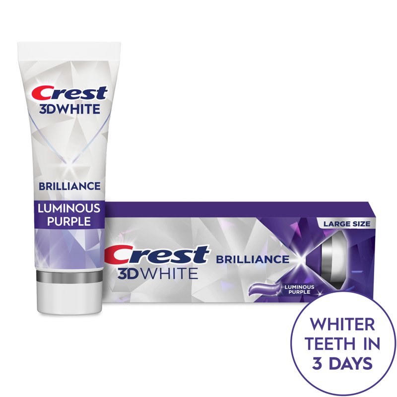 Crest Toothpaste, 3D White Brilliance Luminous Purple Teeth Whitening Toothpaste, 4.6 oz