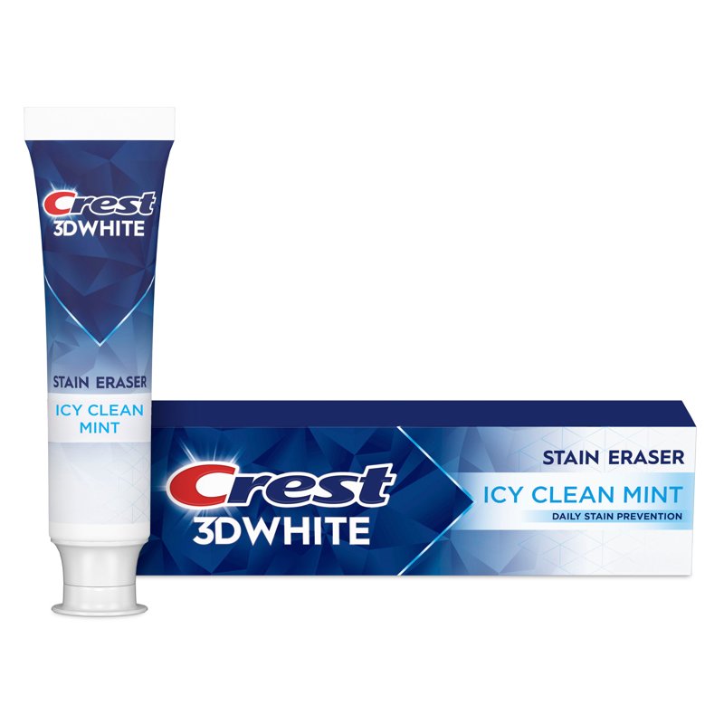 Crest Toothpaste, 3D White Stain Eraser, Icy Clean Mint, 3.8 oz