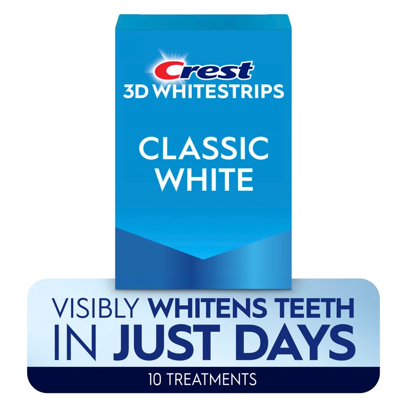 Crest Teeth Whitening Kit, 3DWhitestrips Classic White Teeth Whitening Kit, 10 Count
