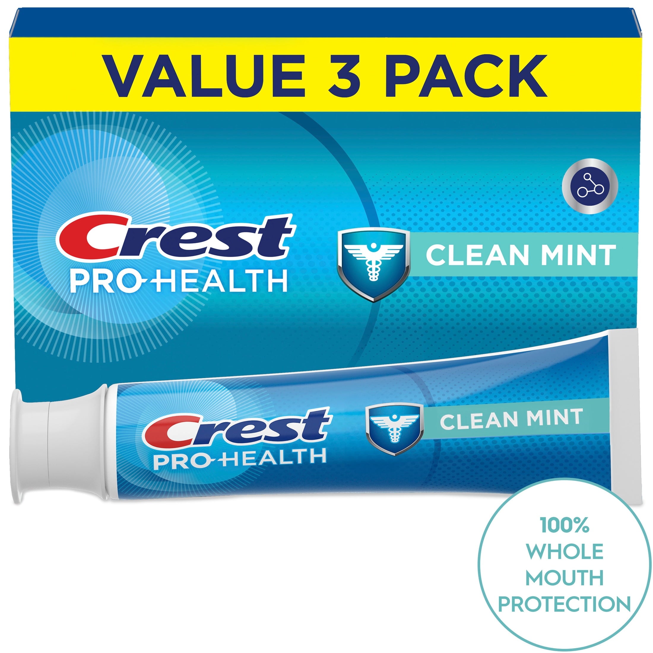 Crest Toothpaste, Pro-Health Smooth Formula Toothpaste, Clean Mint Paste, 4.3 oz Triple