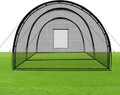 Baseball Batting Cage Net Batting Cages for Backyard Portable Baseball and Softball Batting Cages with Pitching Machine Hole and Detachable Door for Backyard Outdoor Hitting Practice
