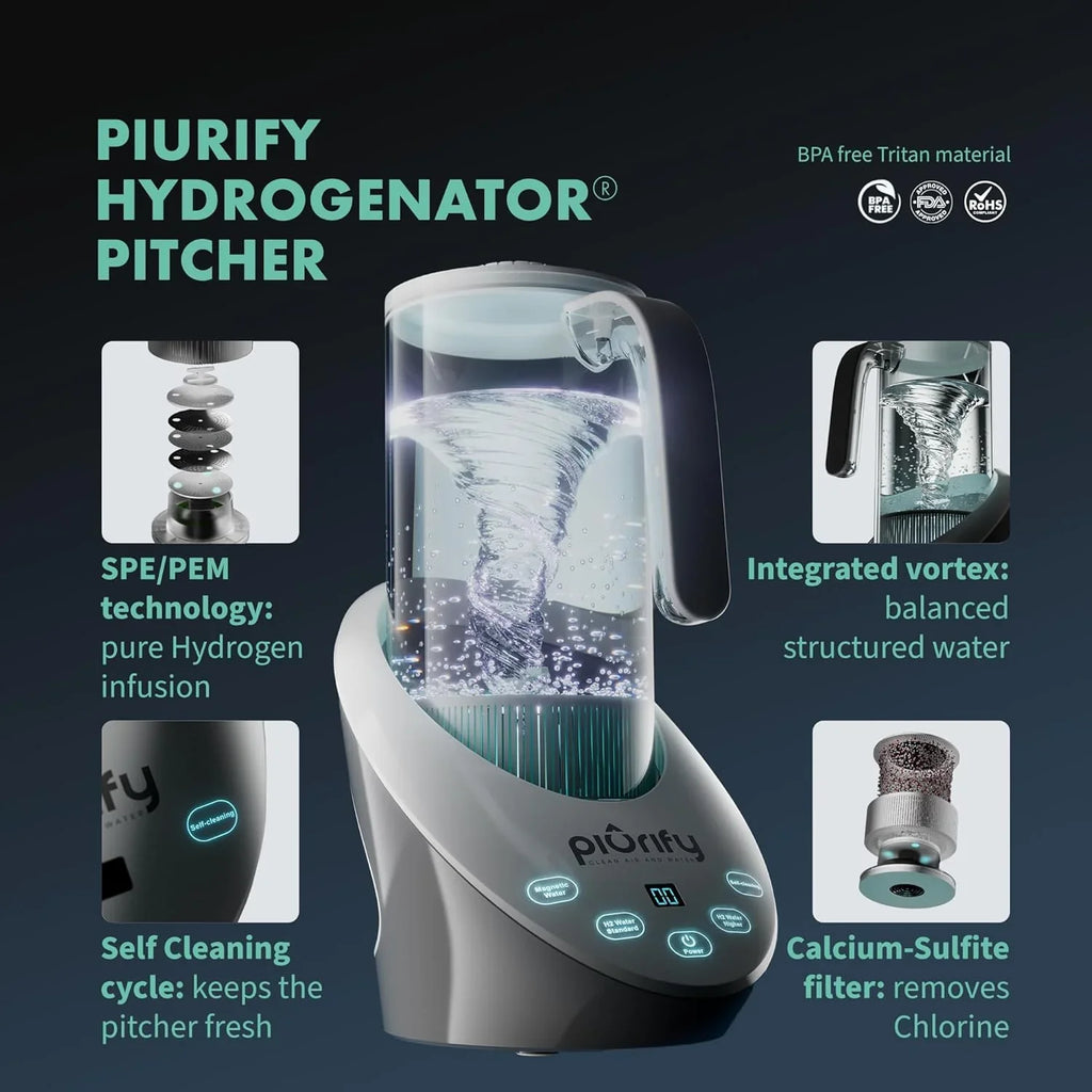 Hydrogen water filter - An anti-bisphenol A material hydrogen water generator using SPE/PEM technology, with balanced pH levels and treated by calcium sulfite filtration.