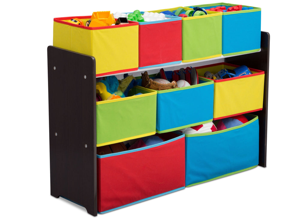 Deluxe Multi-Bin Toy Organizer with Storage Bins, Greenguard Gold, Wood, Natural