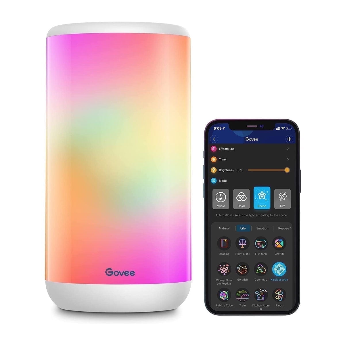 Aura LED Desk Lamp - RGBIC Color Changing, Dimmable, Indoor, Modern Style