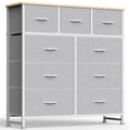 9 Drawers Fabric Dresser for Bedroom, Drawer Organizer Storage Cabinet for Closet, Clothes, TV Stand, Light Gary