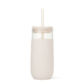 Avery 18oz Glass Tumbler with Straw, Cream