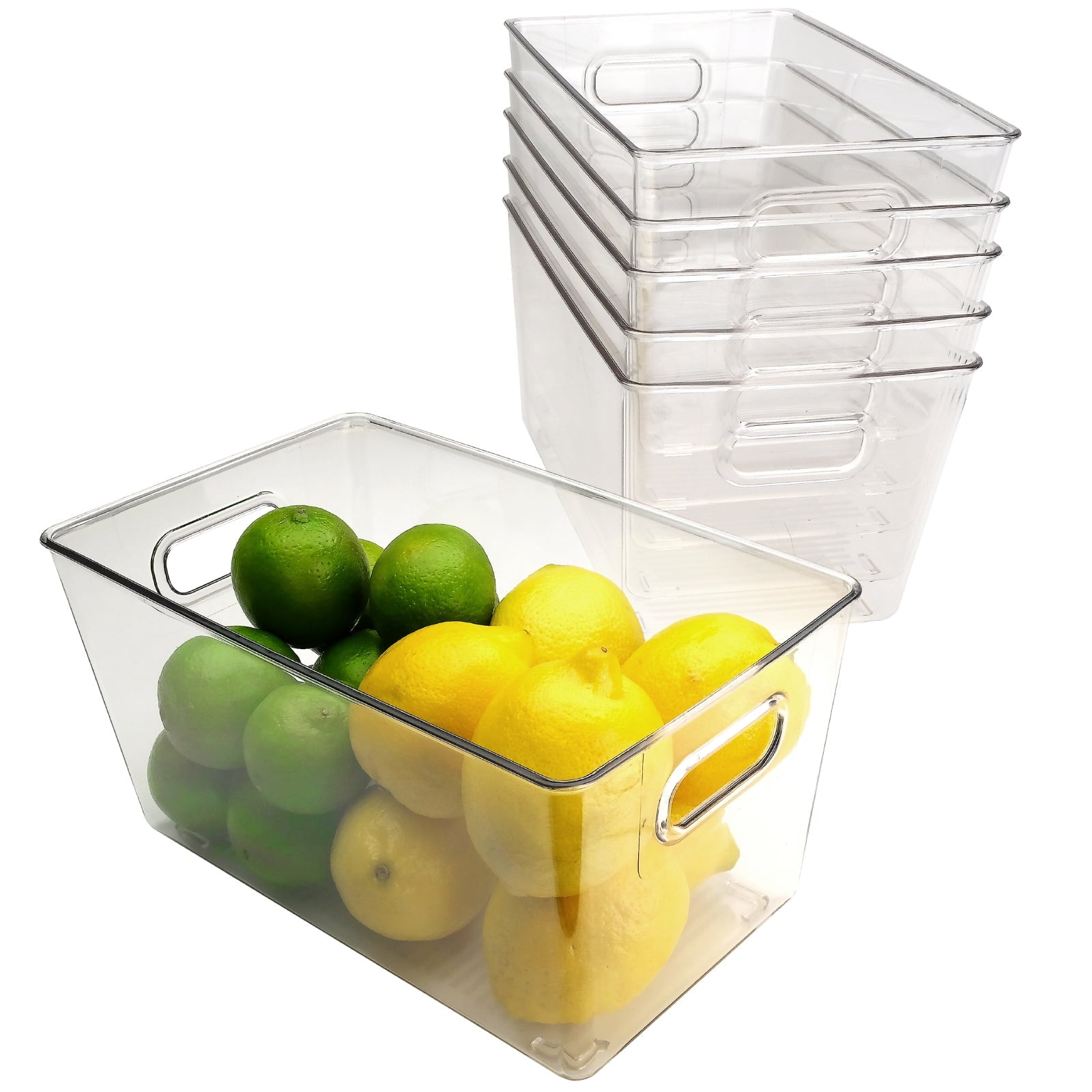 10.12" x 6.02" x 5.31" Rigid Plastic Clear Storage Bins for organizing and storing household goods, food, or Office supplies (Pack of 6) - EGP-HD-0370