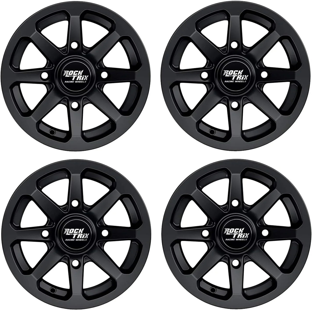 RT102 15in Wheels 15x7 4x137, 4 3 Offset, ATV UTV SxS Rims, Compatible with Can Am Commander Max Defender Max Pro Maverick X3 Maverick Trail, 4/137 Matte Black, Set of 4