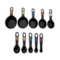 10 Piece Plastic Nesting Measuring Cup and Spoon Set Black