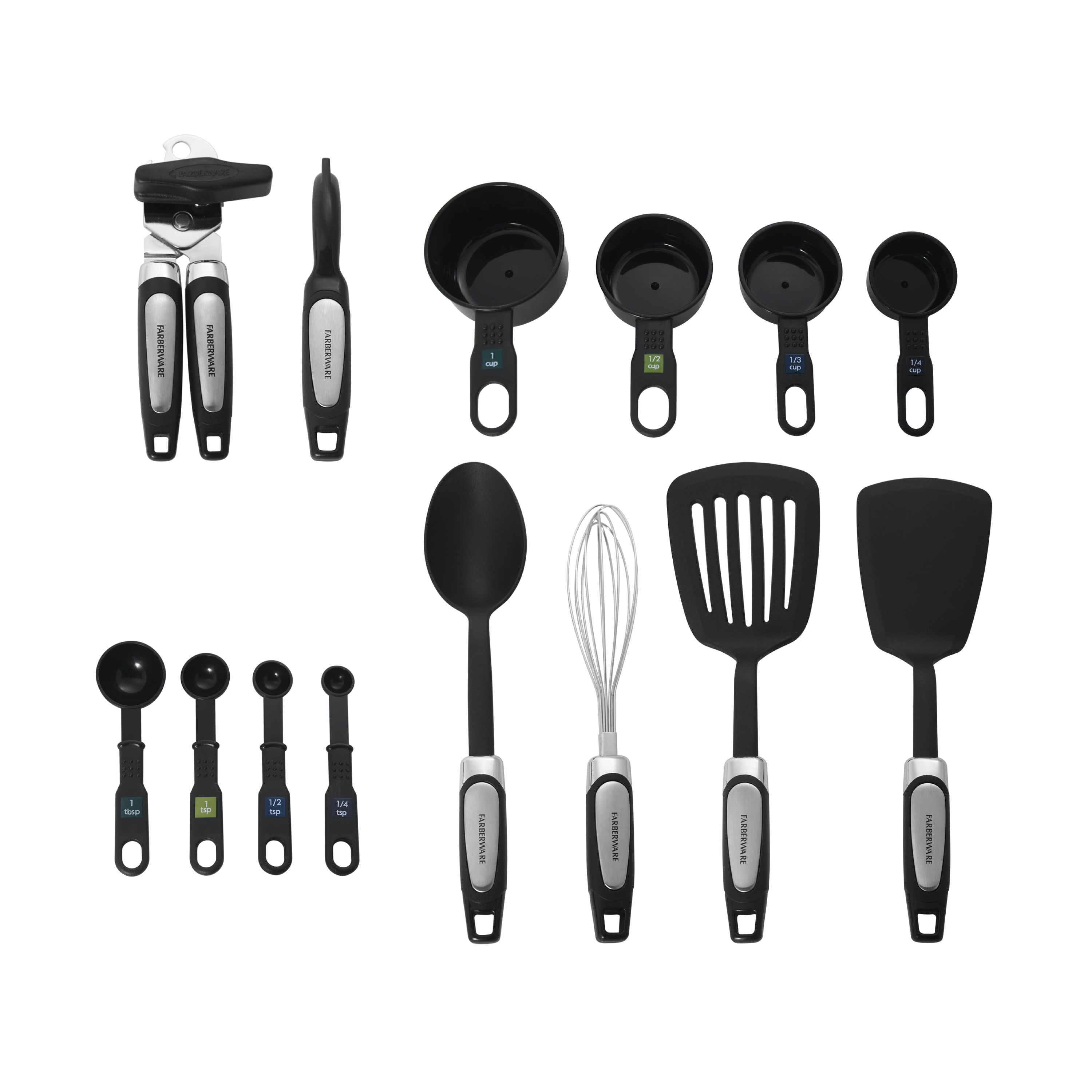 14-Piece Kitchen Tool and Gadget Kitchen Utensil Set in Black