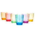 Hammered Style 15-ounce/430ml Acrylic Glasses Plastic Tumbler, Set of 6 Multi-Color,BPA Free,