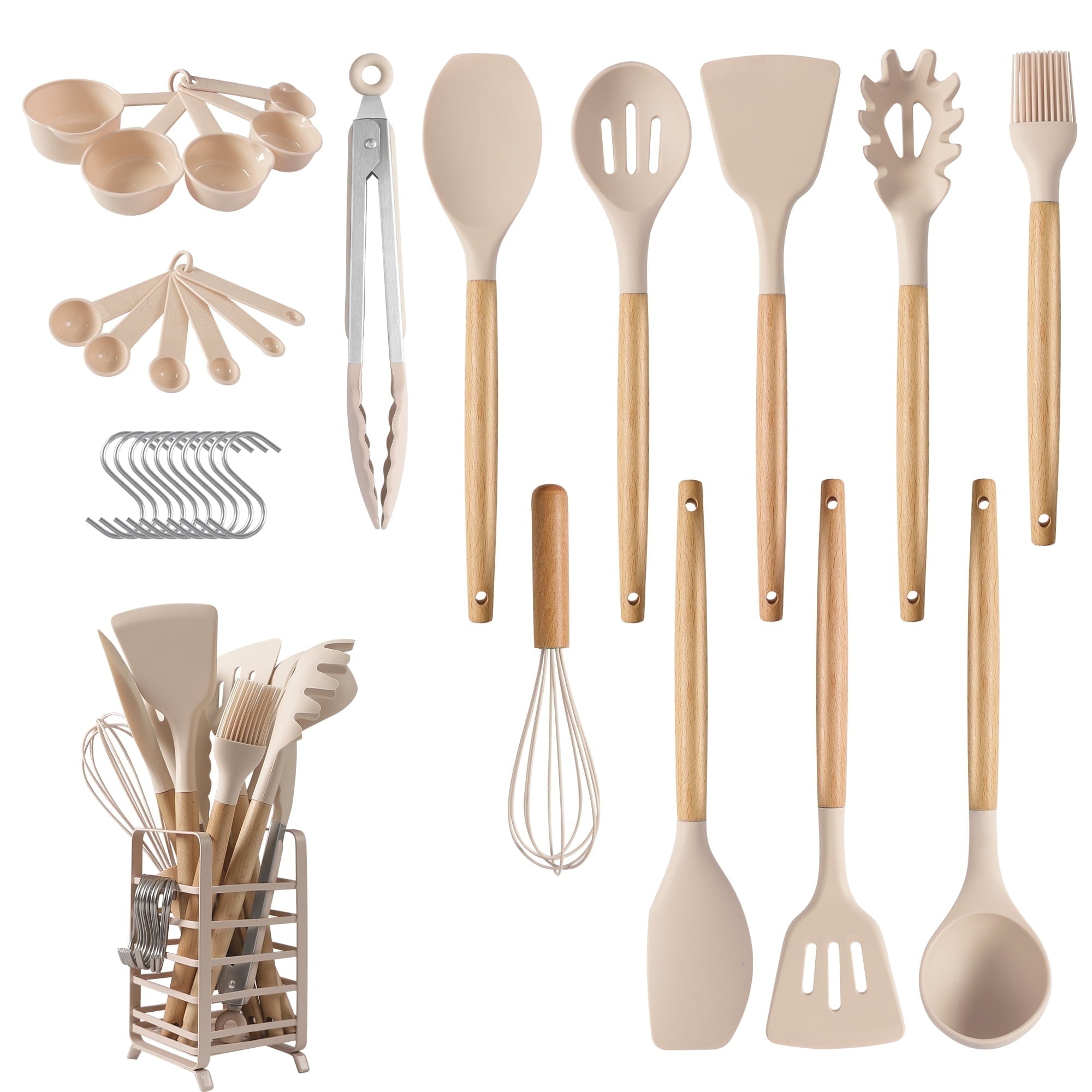 32 PCS Silicone Cooking Utensils Set, 446°F for Nonstick Cookware