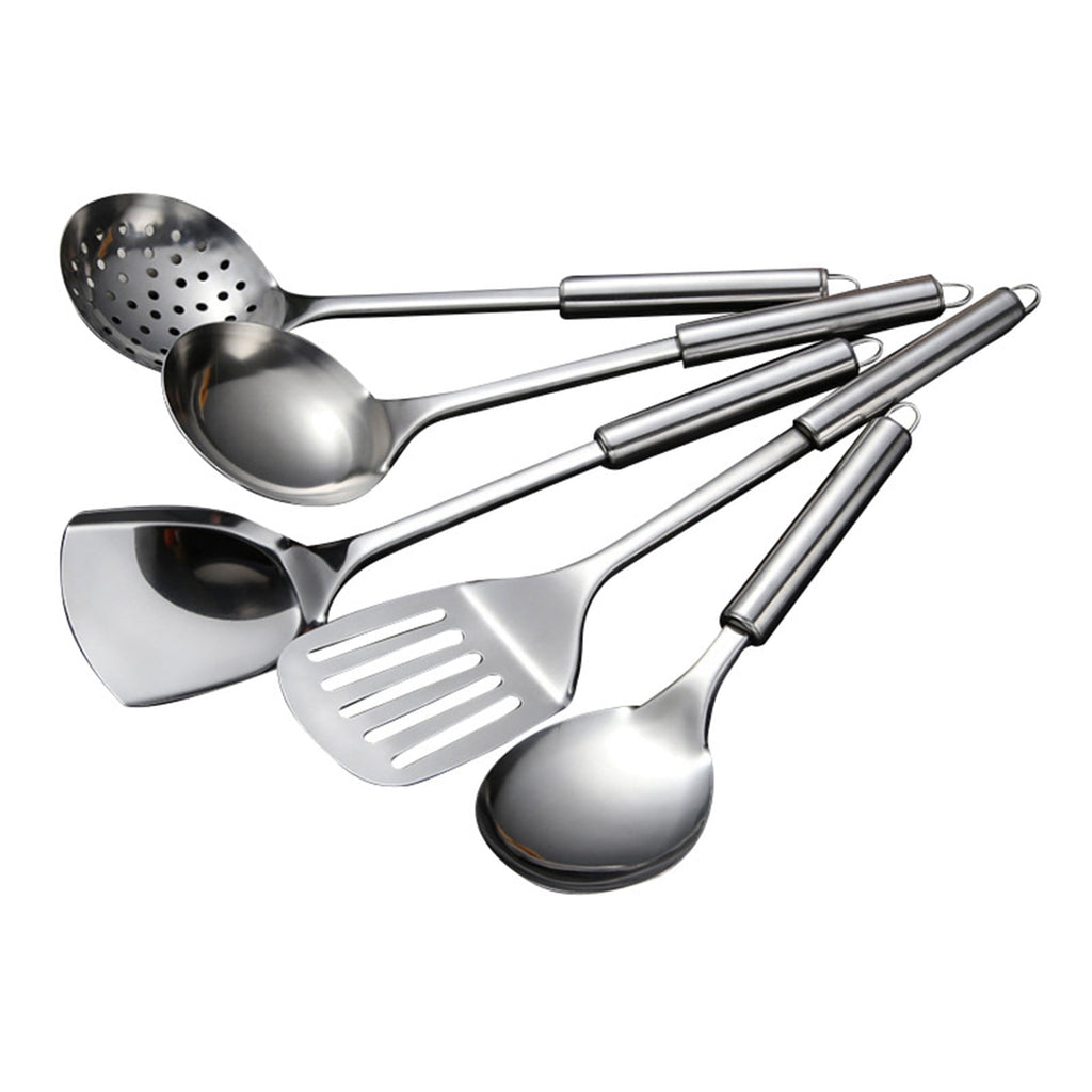 Hgehaz Silverware Set 5Pcs/Set Stainless Steel Kitchen Cooking Tools Utensil Set Spatula Spoon Scoop
