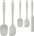 Food Grade Silicone Rubber Spatula Set, 5 Pcs Kitchen Cooking Baking Mixing Utensil Sets, High Non Stick Dishwasher- Khaki