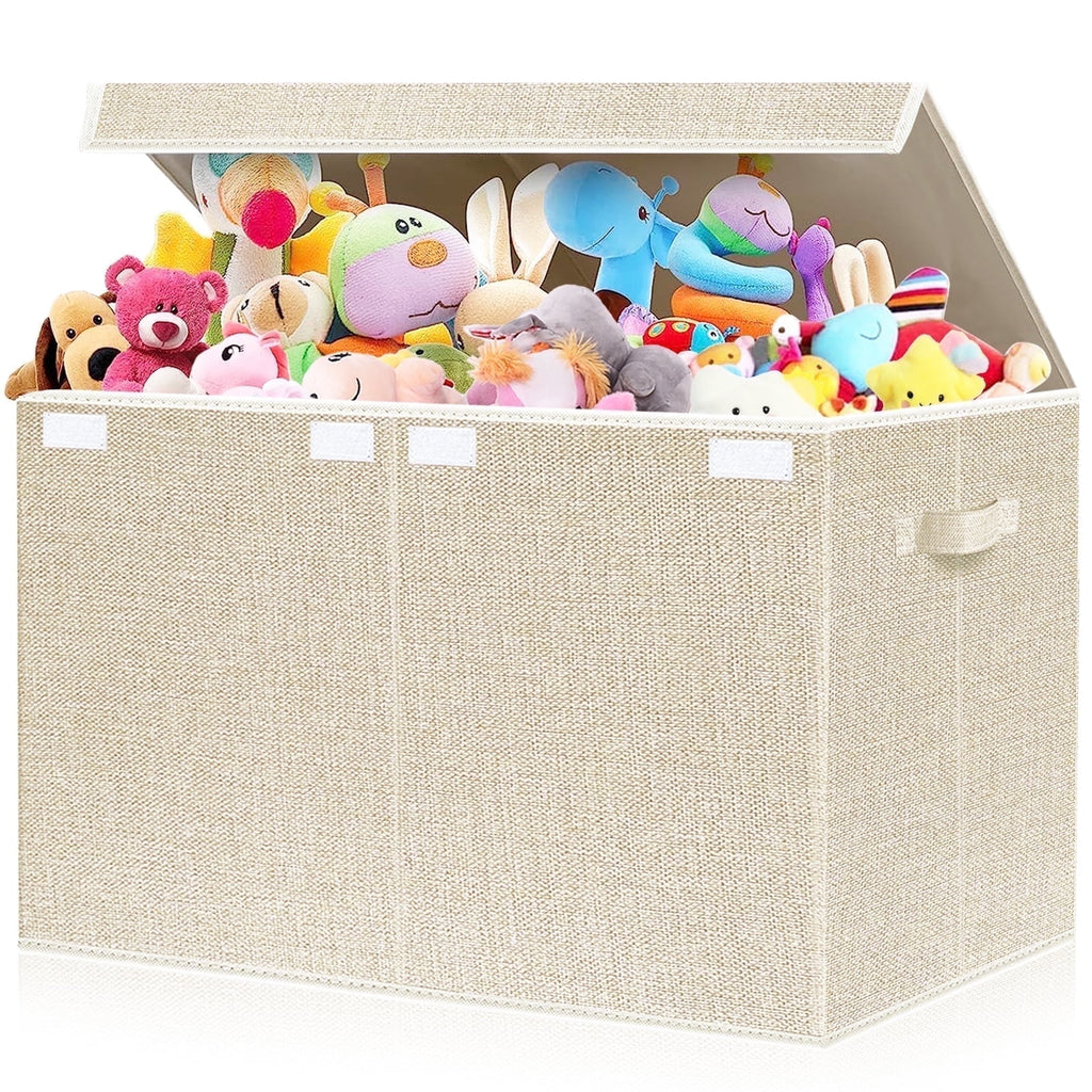 Large Toy Box for Girls,Toy Chest for Kids -Collapsible Toy Storage Organizer with Lid Toy Bin Storage Organizer for Nursery, Playroom, Bedroom , Closet, Living Room, Kindergarten (Pink)