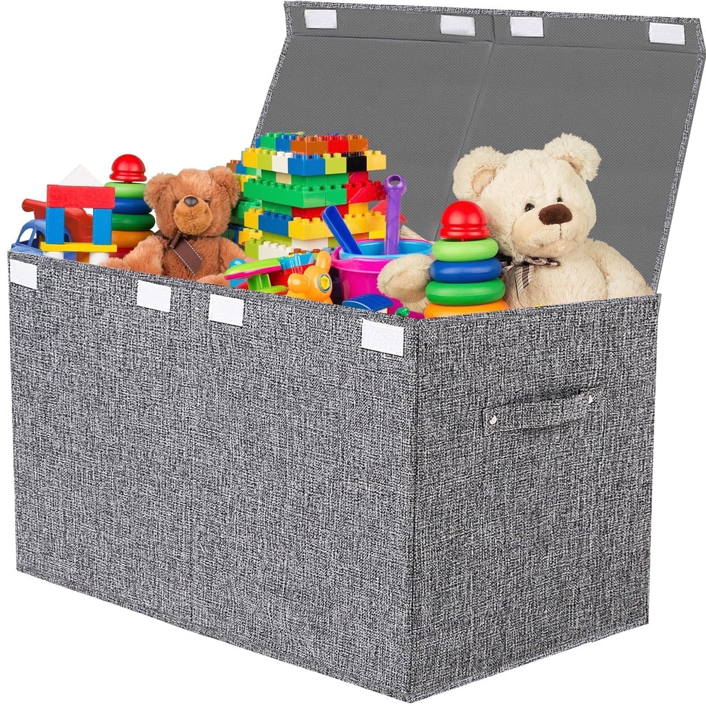 Large Toy Box for Girls,Toy Chest for Kids -Collapsible Toy Storage Organizer with Lid Toy Bin Storage Organizer for Nursery, Playroom, Bedroom , Closet, Living Room, Kindergarten (Pink)
