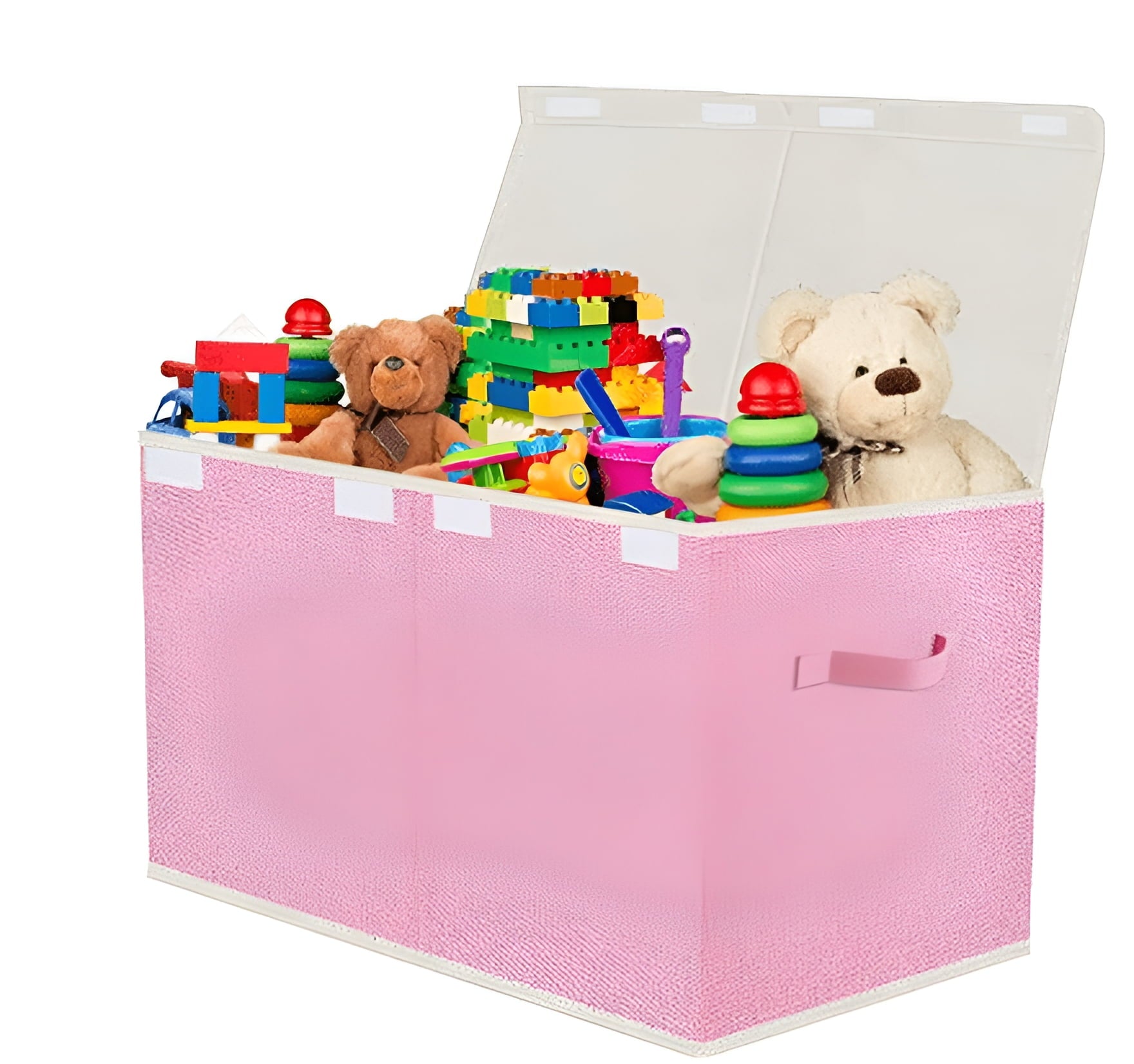 Large Toy Box for Girls,Toy Chest for Kids -Collapsible Toy Storage Organizer with Lid Toy Bin Storage Organizer for Nursery, Playroom, Bedroom , Closet, Living Room, Kindergarten (Pink)