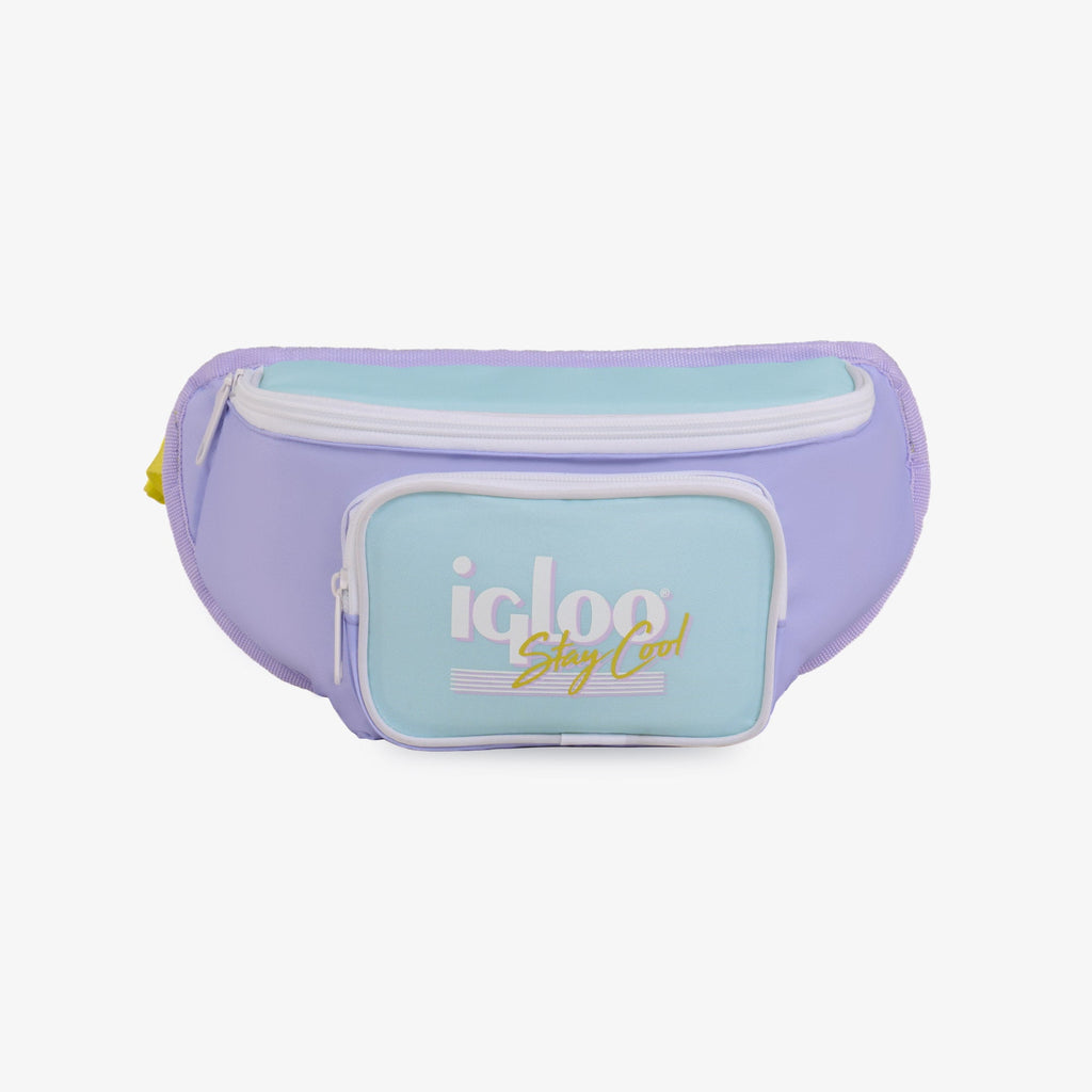 3 Can Capacity Retro Fanny Pack Cooler Bag, Lilac Purple