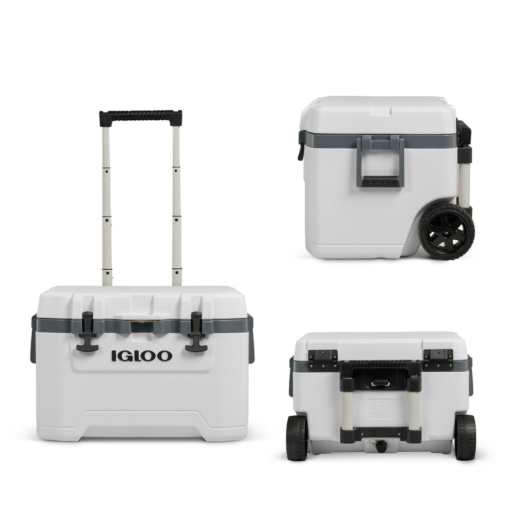 52 QT Overland Ice Chest Cooler with Wheels, Gray and Blue