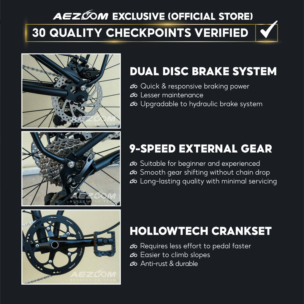 BEGASSO BGS920 20" (9-SPEED DISC BRAKE TRIFOLD)