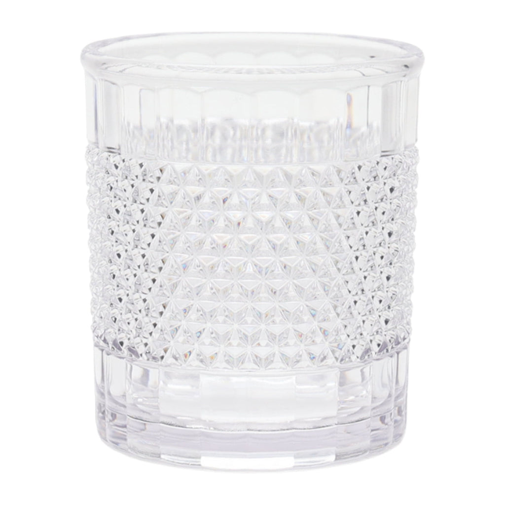 14-Ounce Short Acrylic Diamond Texture Tumbler, Clear