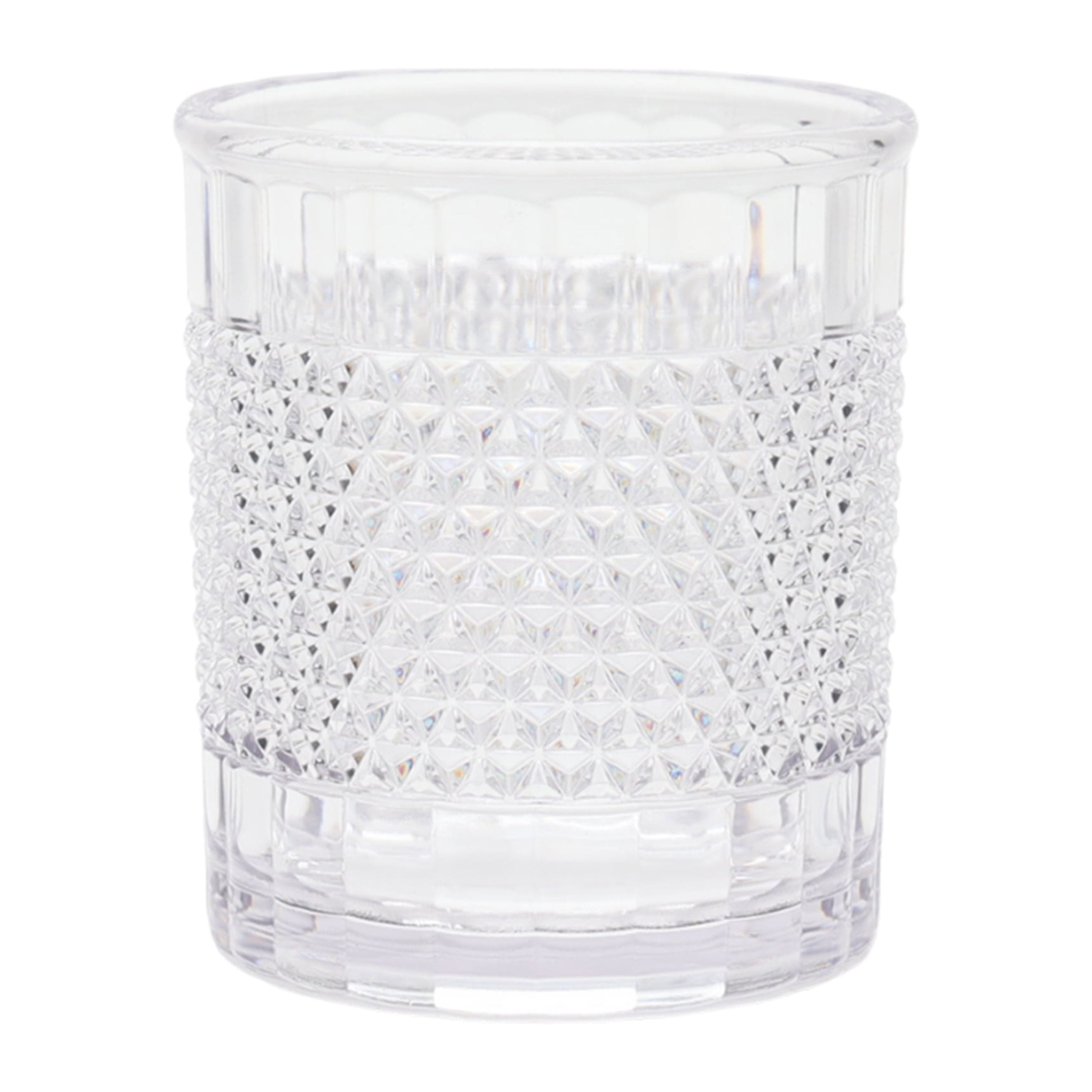 14-Ounce Short Acrylic Diamond Texture Tumbler, Clear