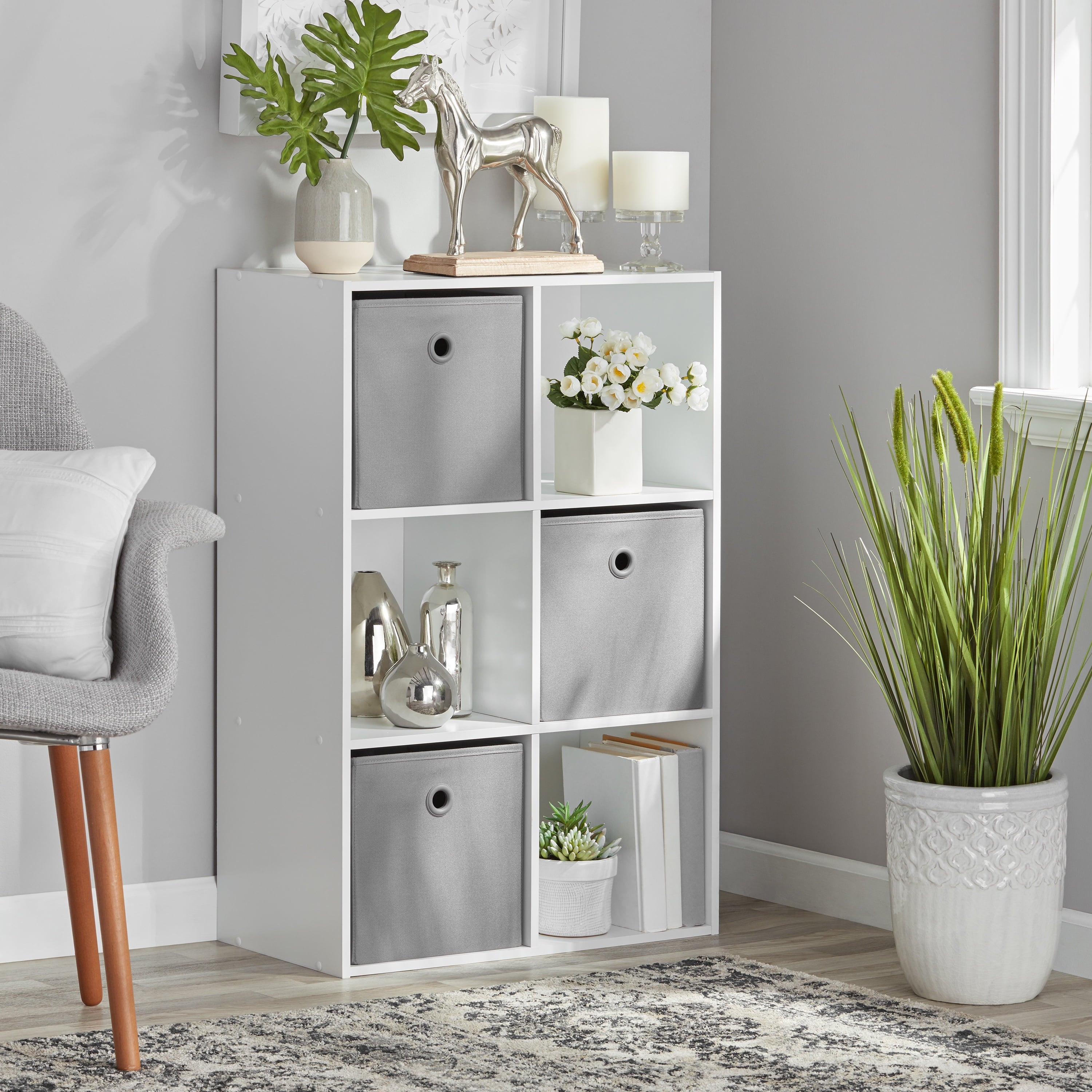 6 Cube Storage Organizer, White
