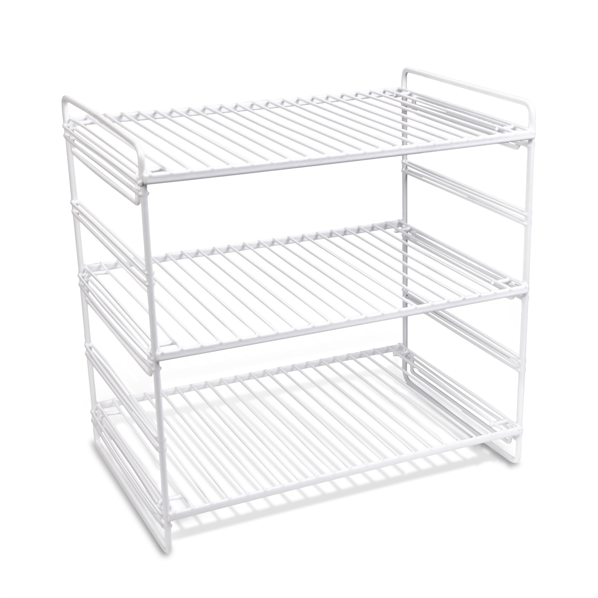 3-Tier Shelf Organizer, Kitchen Counter Storage Rack for Pantry and Cabinet Organization, White