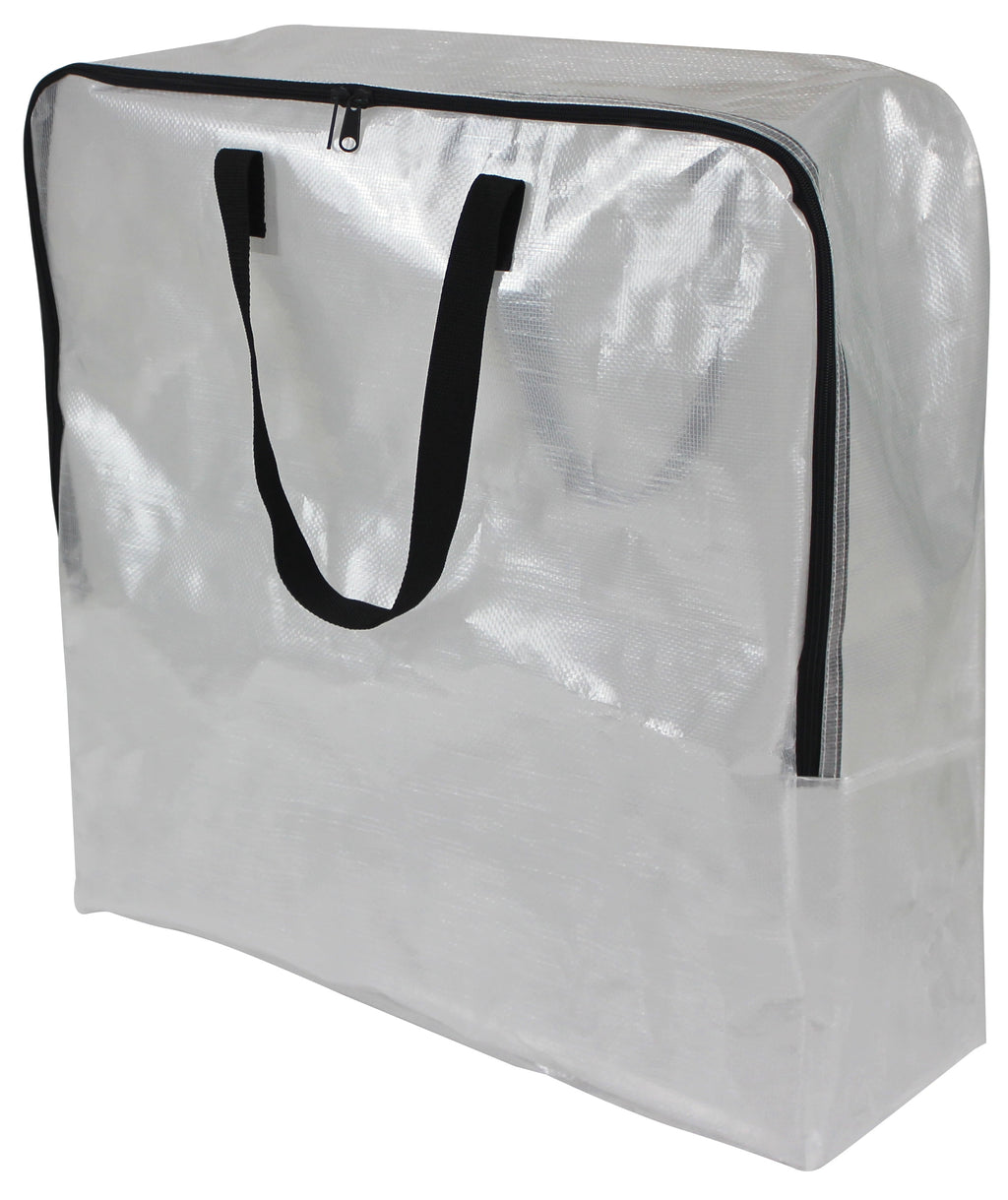 Clear 24 Gallon Heavy Duty Slim Storage and Moving Bag with Zipper Closure and Dual Carry Handles