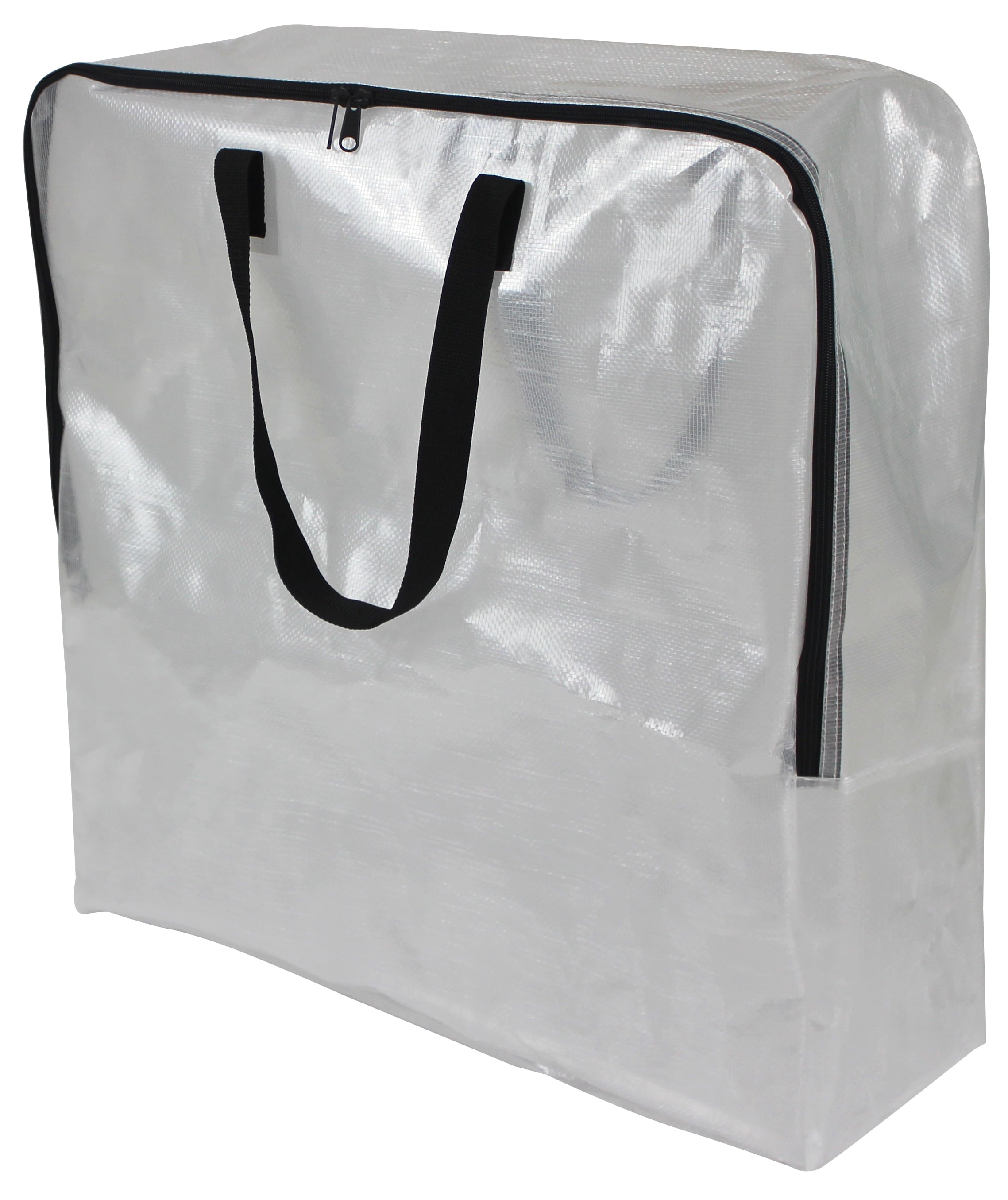 Clear 24 Gallon Heavy Duty Slim Storage and Moving Bag with Zipper Closure and Dual Carry Handles
