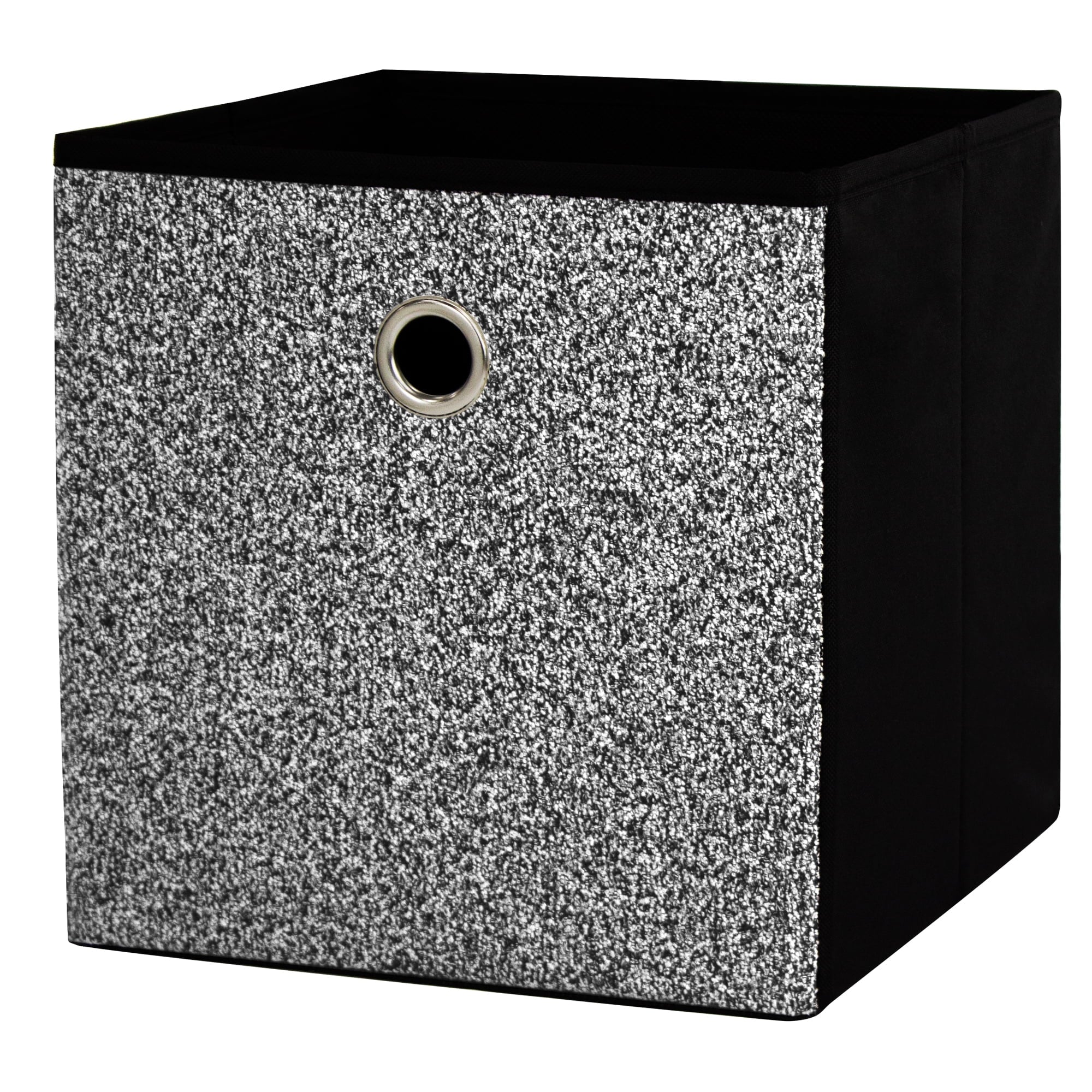 Collapsible Fabric Cube Storage Bin, Rich Black