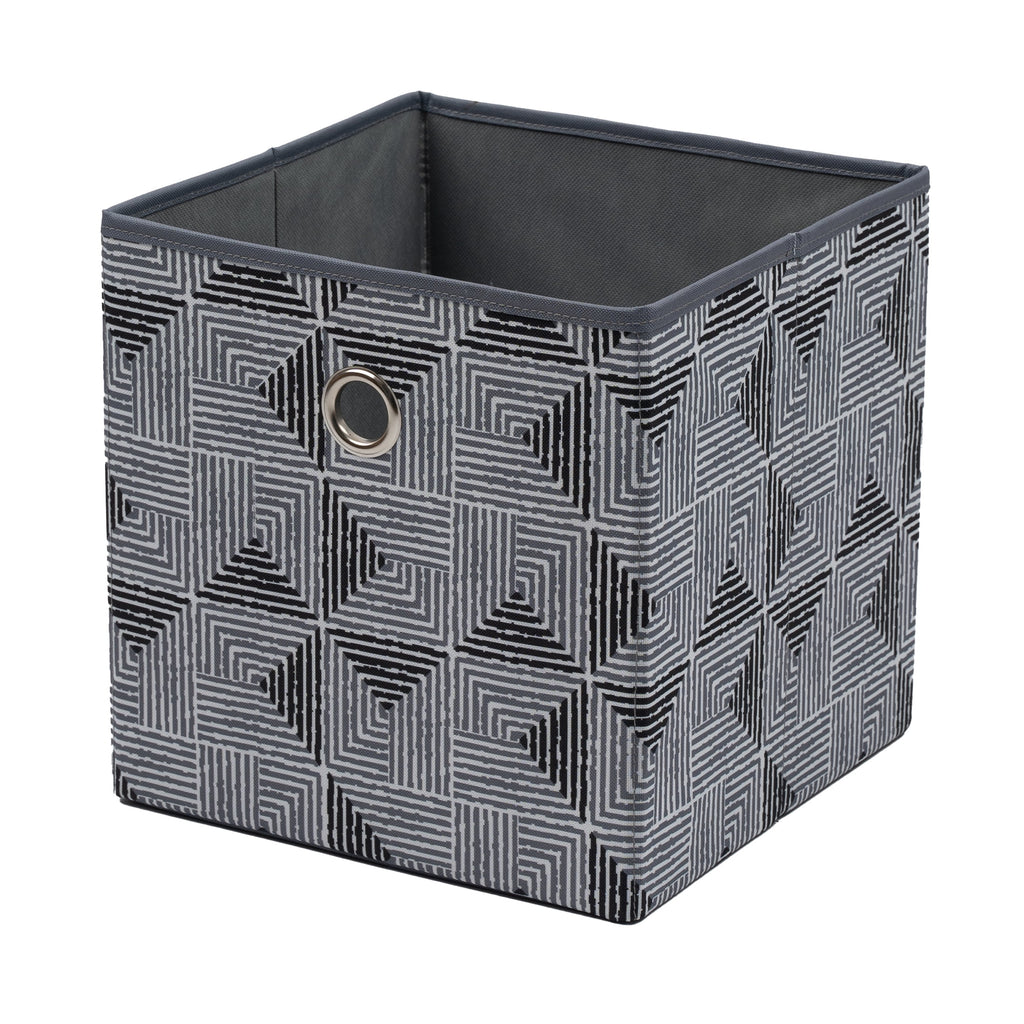Collapsible Fabric Cube Storage Bin, Rich Black