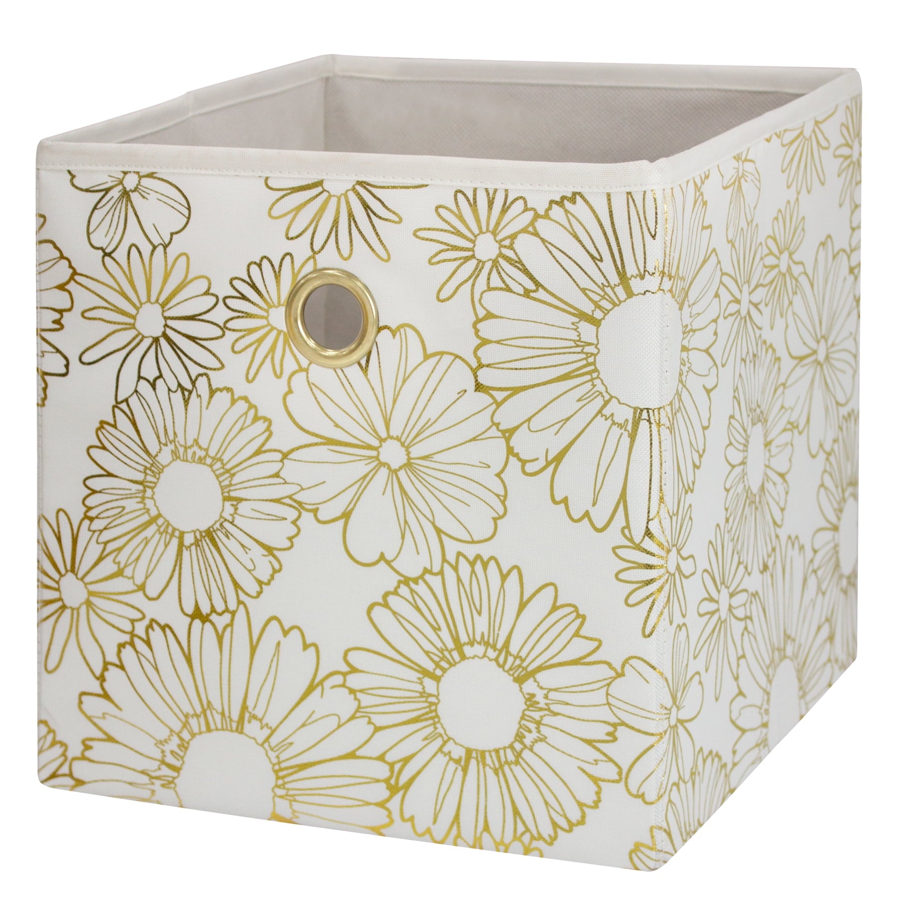Collapsible Fabric Cube Storage Bin, Rich Black