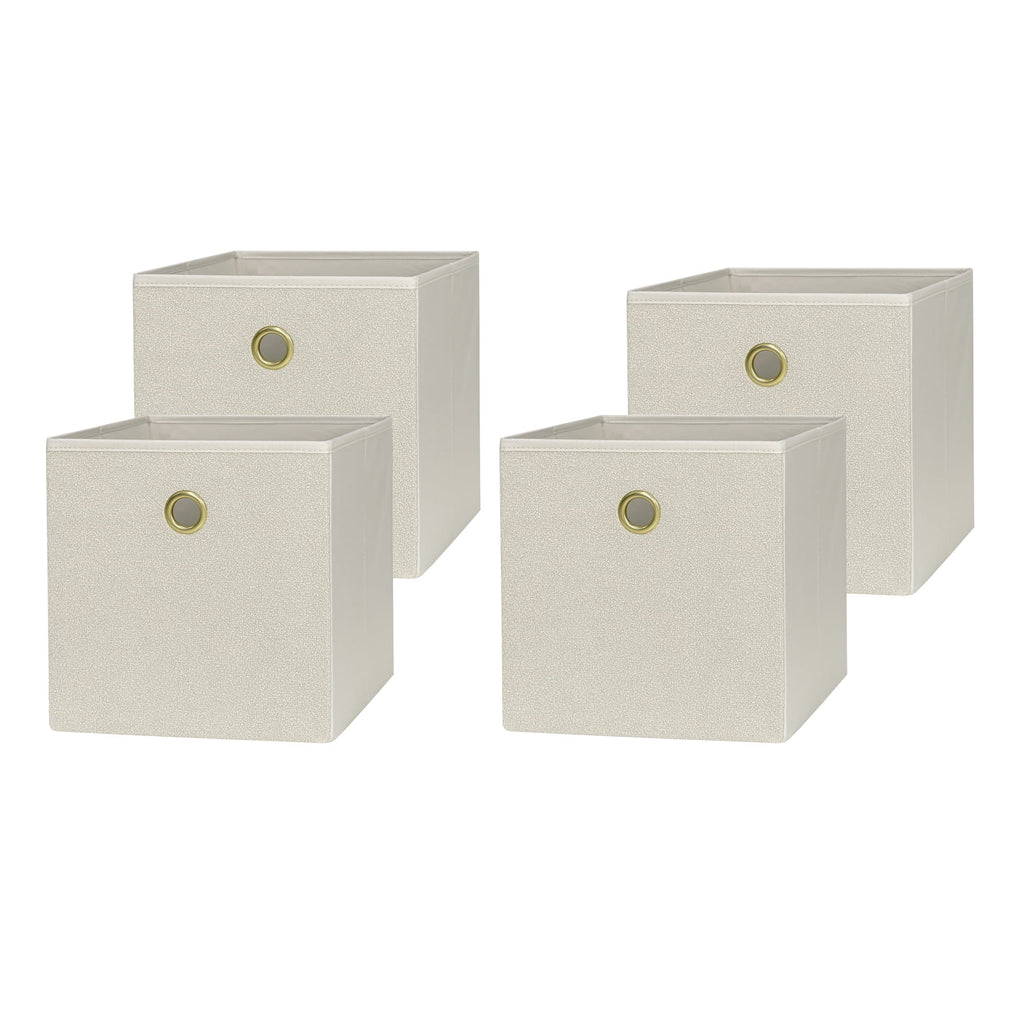 Collapsible Fabric Cube Storage Bins (10.5" x 10.5"), Blue Cove, 4 Pack