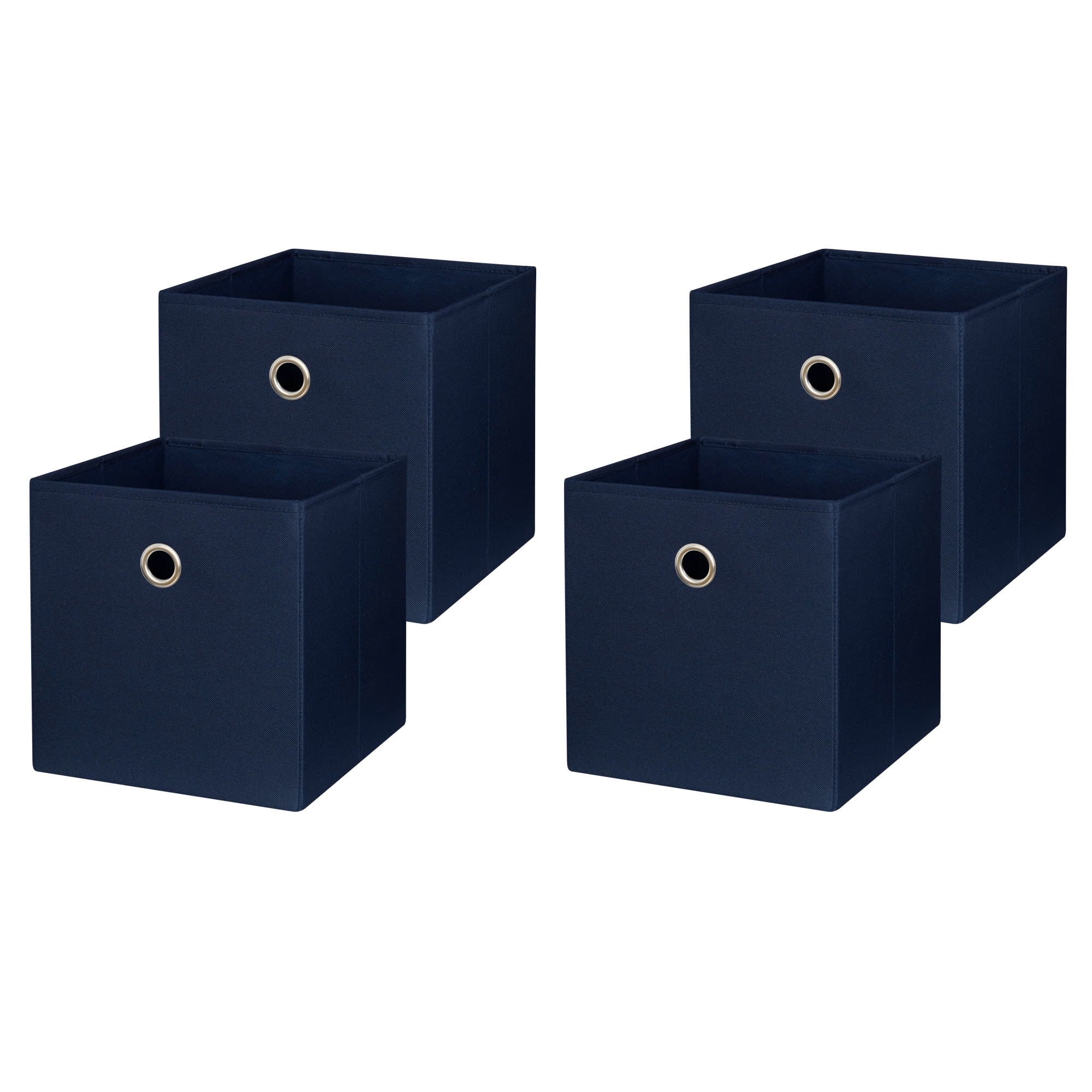Collapsible Fabric Cube Storage Bins (10.5" x 10.5"), Blue Cove, 4 Pack
