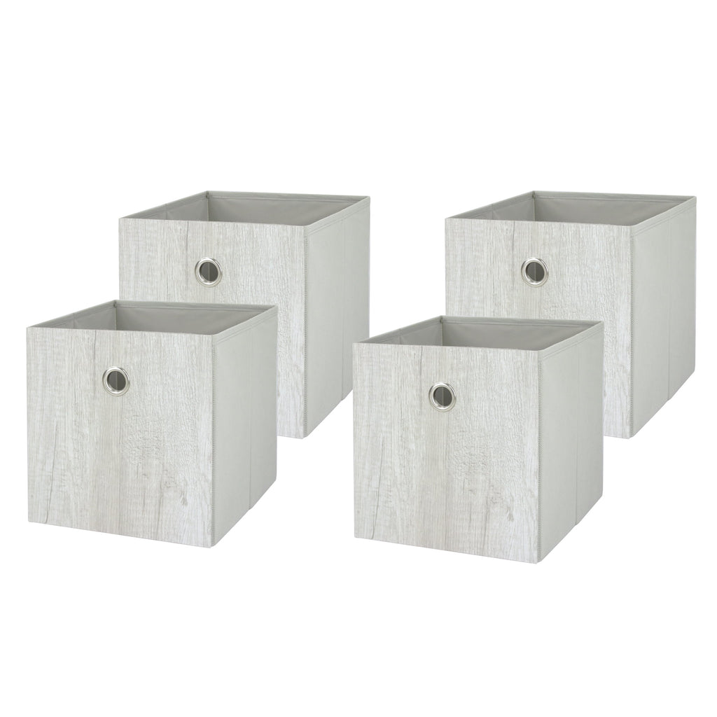 Collapsible Fabric Cube Storage Bins (10.5" x 10.5"), Blue Cove, 4 Pack