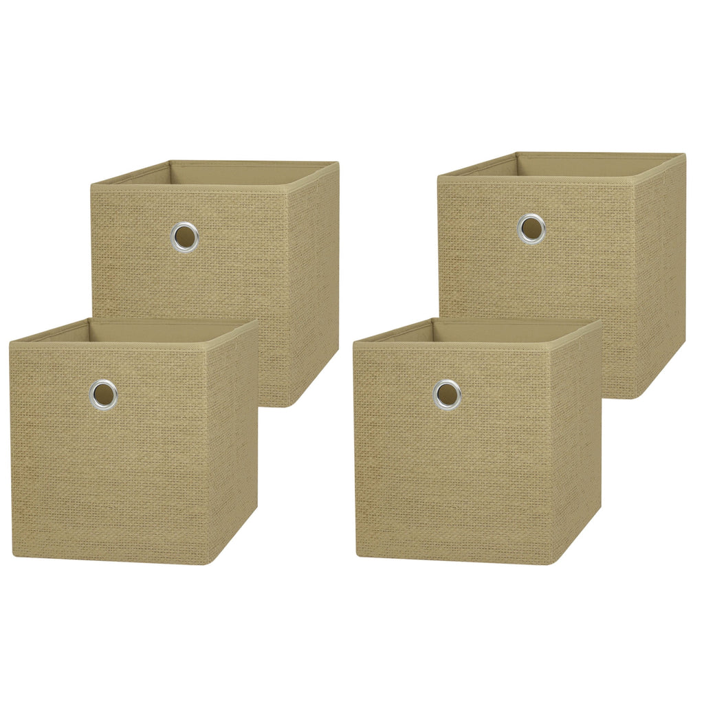 Collapsible Fabric Cube Storage Bins (10.5" x 10.5"), Blue Cove, 4 Pack