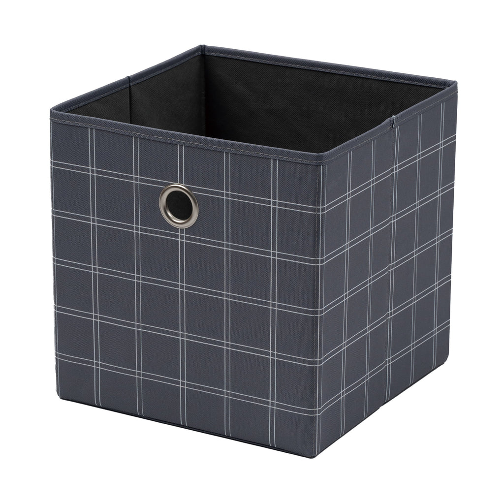 Collapsible Fabric Cube Storage Bin, Rich Black